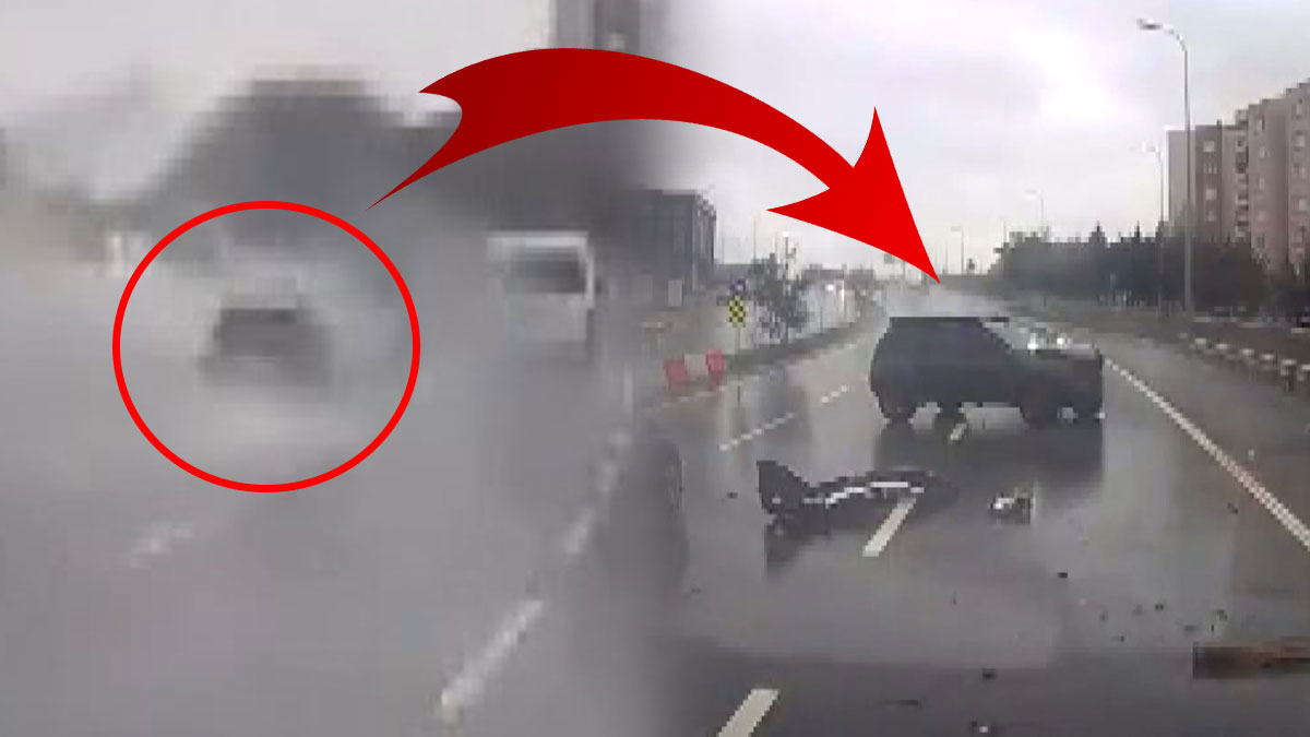 Su birikintisini fark etmeyince hayatının kabusunu yaşadı! Aracın ön koltuğundan kucağında çocukla bir anda fırladı