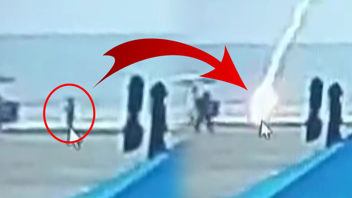 Plajda yürürken feci şekilde öldü: Üzerine yıldırım düştü! O anlar saniye saniye kamerada