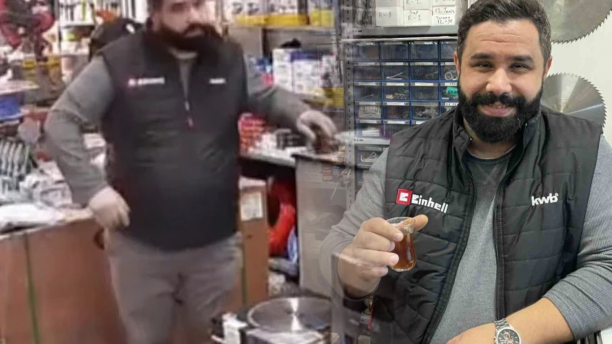 Sosyal medya bu görüntüleri konuşuyor: Depremden kaçarken çayını da unutmadı