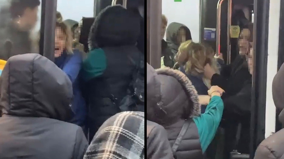 Çevredeki vatandaşlar ayırdı! Yolcu otobüsündeki iki kadının kavgası kameralara yansıdı