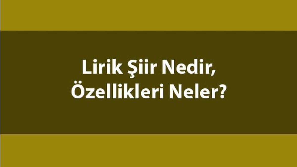 Lirik Şiir Nedir?