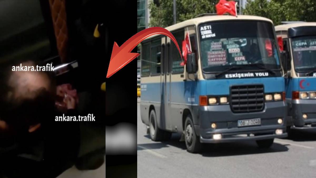 Ankara’da hayrete düşüren olay! Dolmuşta kimseye aldırış etmeden… O anlar anbean kayda alındı