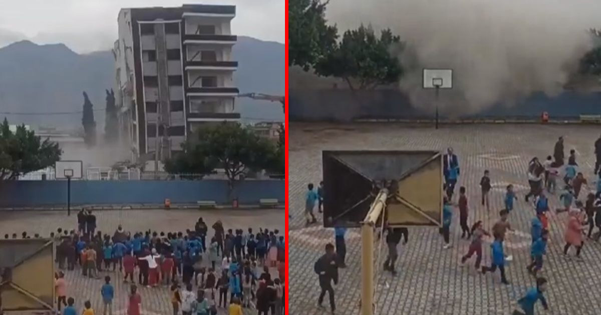 Yaşananlar büyük tepki çekti! İskenderun'da okul bahçesinden yıkımı seyrettirdiler