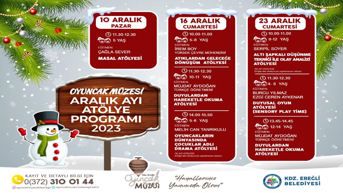 Oyuncak Müzesi, aralık ayı programı