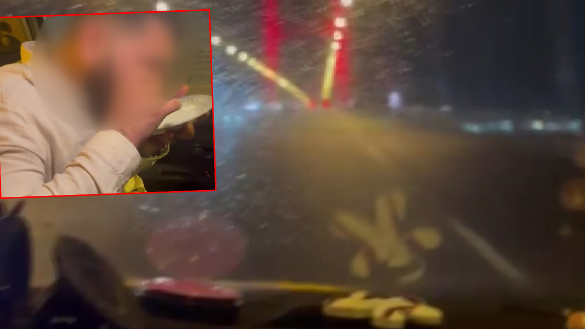 Boğaziçi'nde tepki çeken görüntü: Direksiyonu bırakıp kokain çekti!