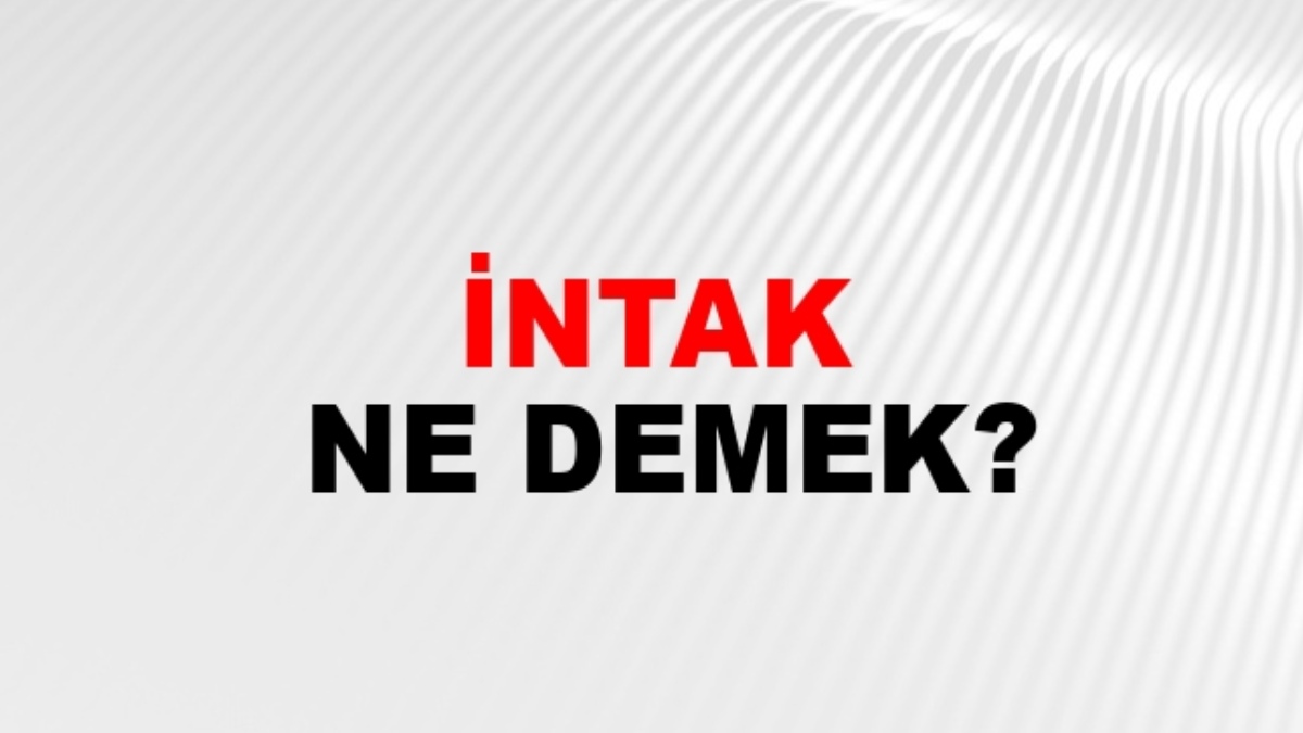 İntak nedir?