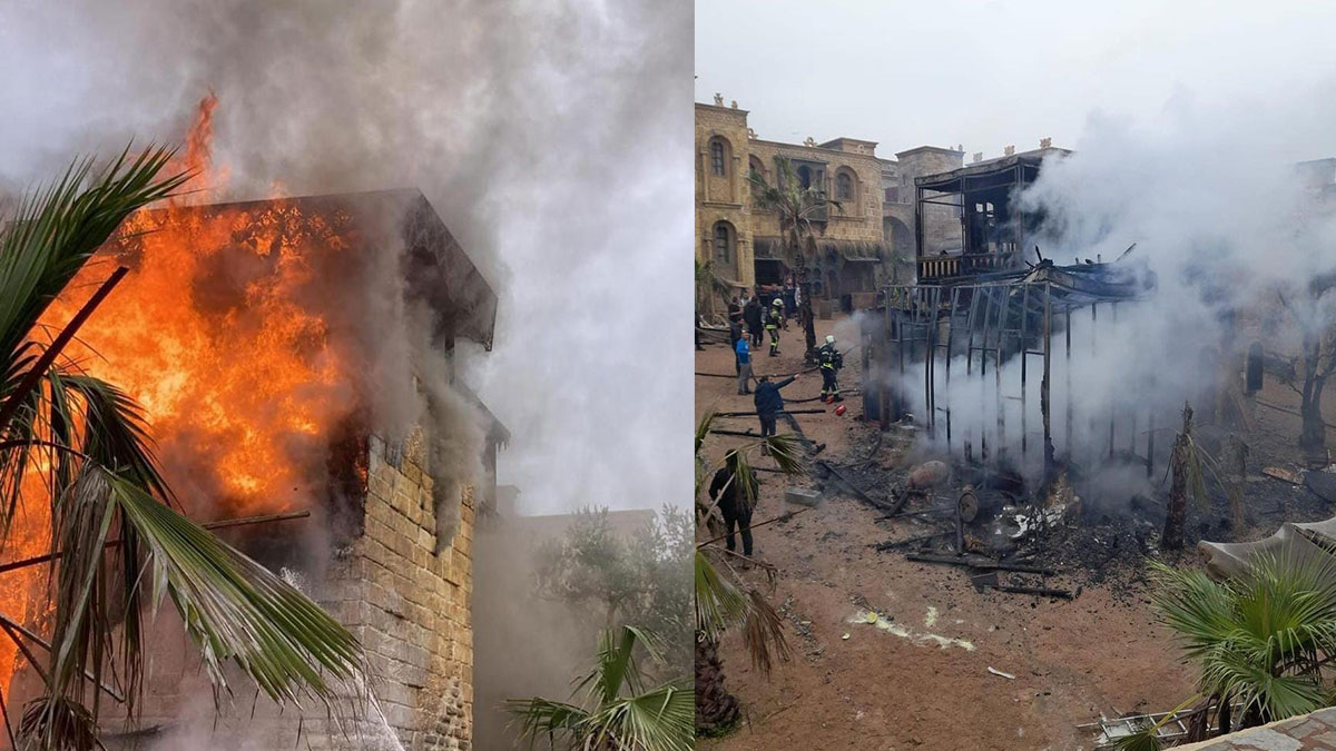 Kudüs Fatihi Selahaddin Eyyubi dizi setinde yangın