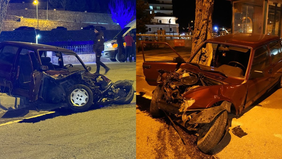 Bayburt'ta otomobil bariyerlere girdi: Hurdaya dönen araçta 1 kişi öldü 1 kişi ağır yaralı