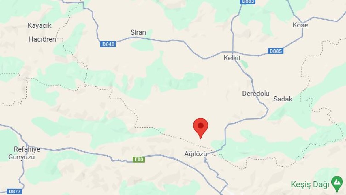 Gümüşhane'de 4,3 büyüklüğünde deprem