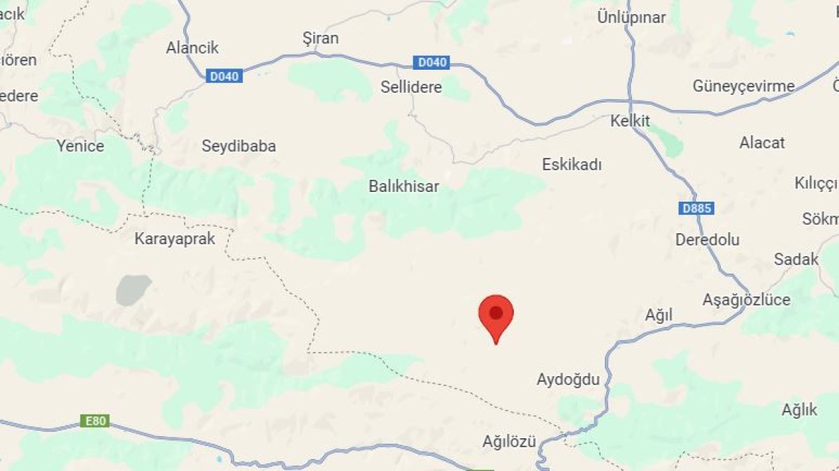 Gümüşhane'de 4,1 büyüklüğünde deprem