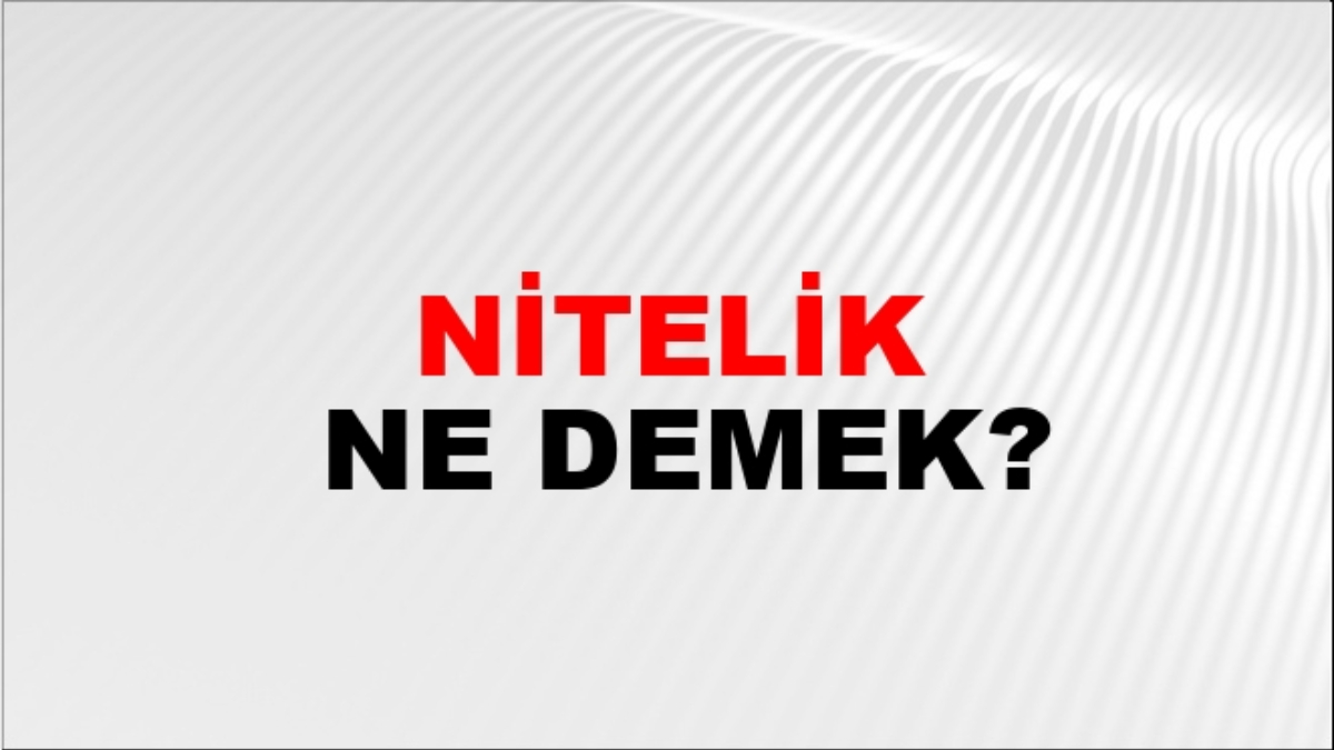 Nitelik ne demek?