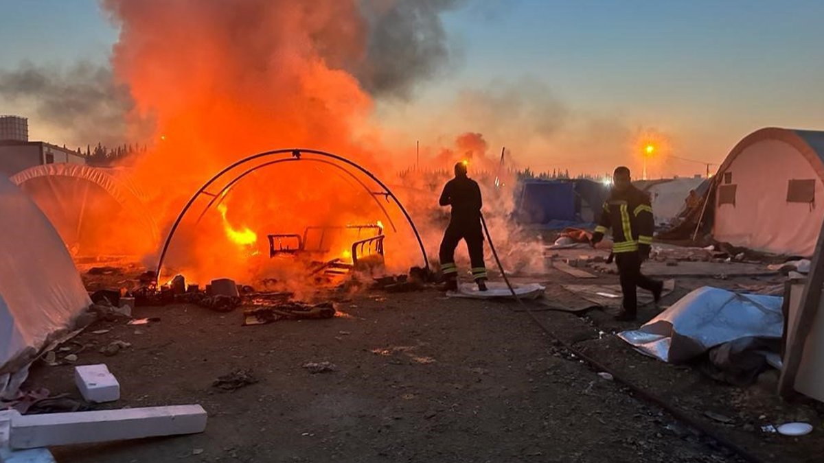 Çadır kentte korkutan yangın!