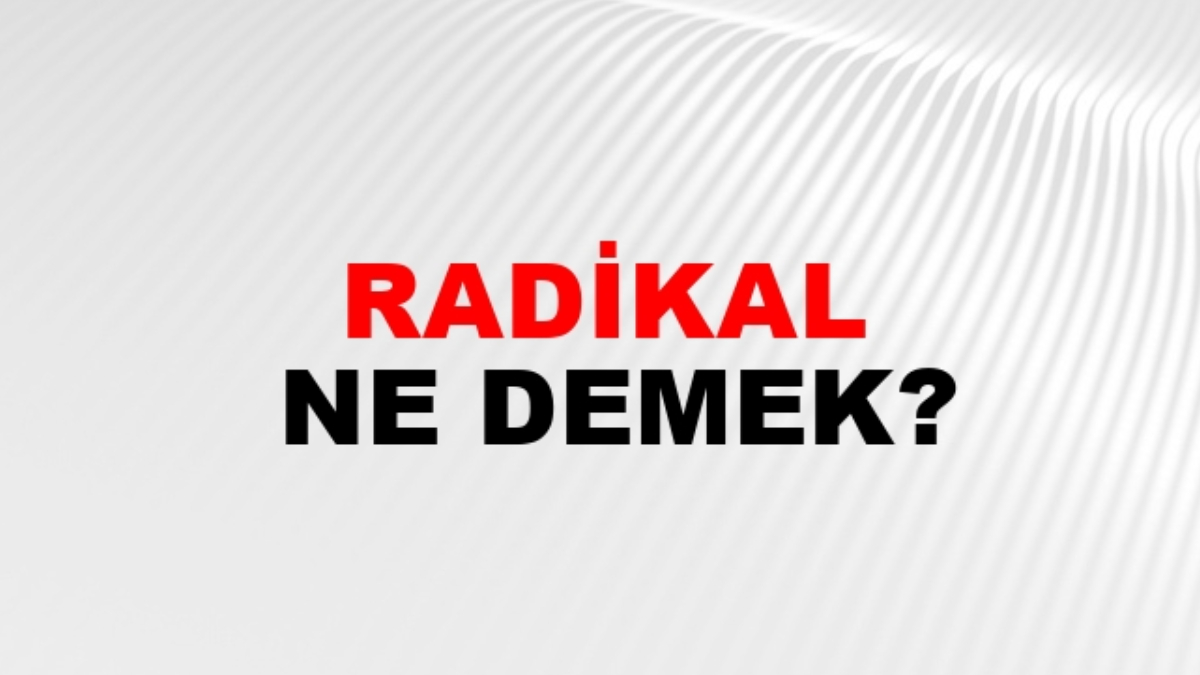 Radikal ne demek?