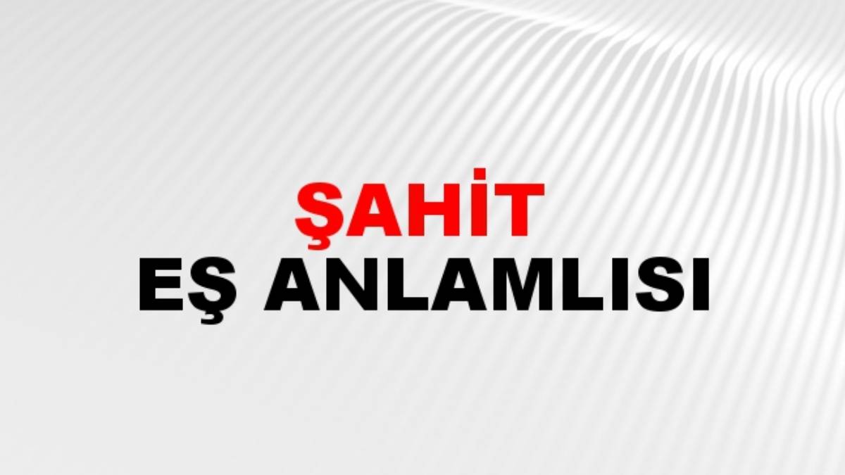 Şahit eş anlamlısı