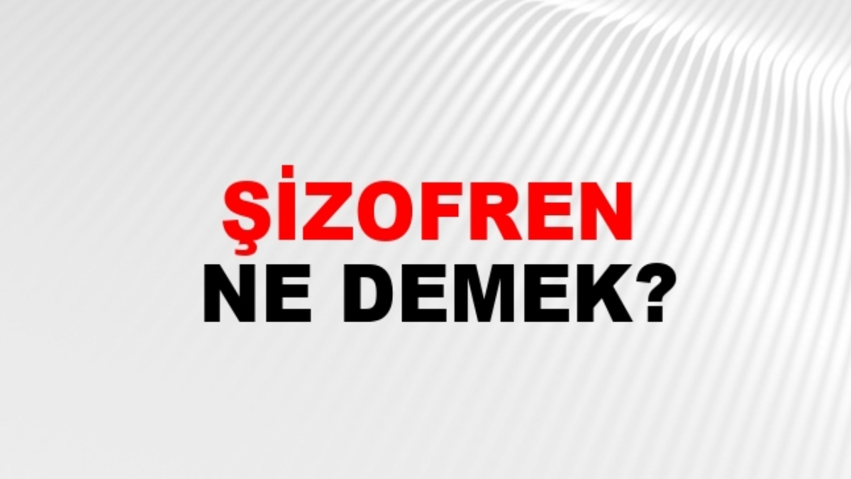 Şizofren ne demek?