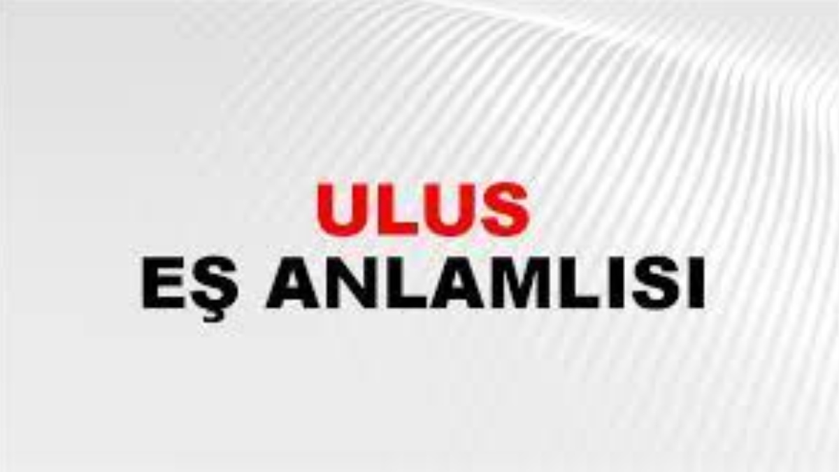 Ulus eş anlamlısı
