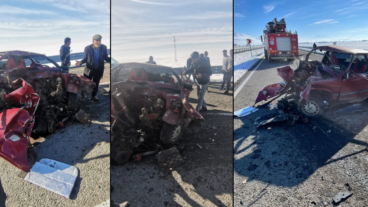 Ağrı'da bariyerlere çarpan otomobil hurdaya döndü: 2 kişi ağır yaralı