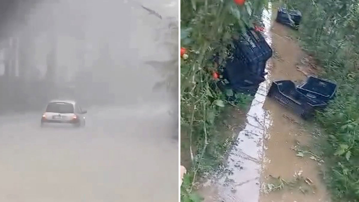 Antalya'da sağanak yağış etkili oldu: Yollar ve seralar suyla doldu