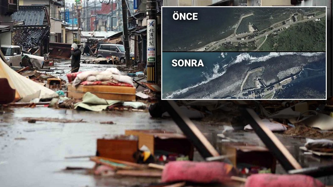 Deprem sonrası Japonya'nın uydu görüntüleri dünya gündeminde: 250 metre kadar kaydı