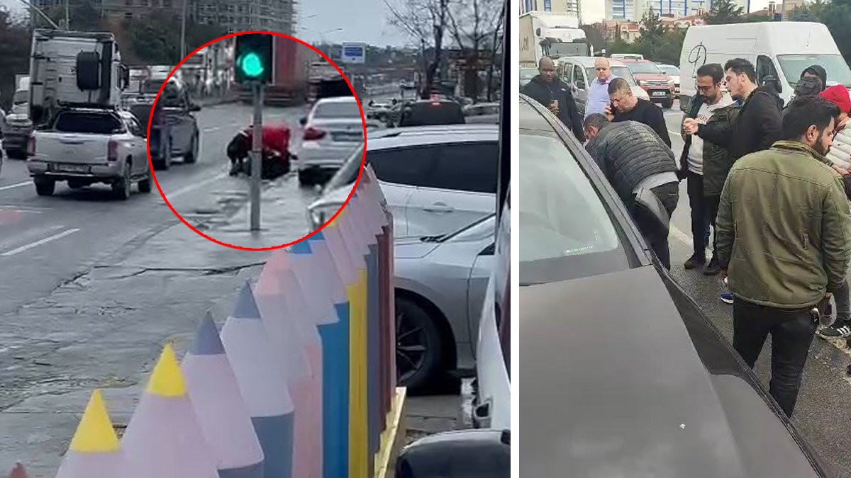 Esenyurt'ta güpegündüz cadde ortasında gasp! Yerde sürükleyip silah çektiler