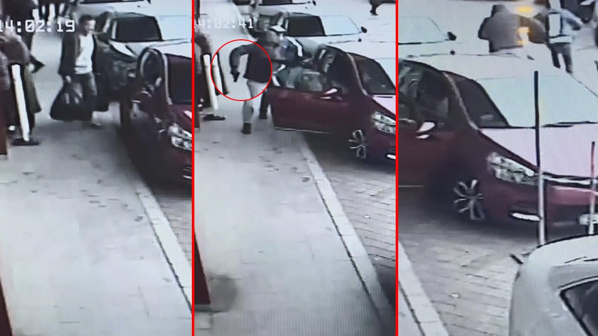 Zeytinburnu'nda güpegündüz silahlı gasp kamerada! 5 milyon TL dolu iki poşetle bankadan çıkınca...