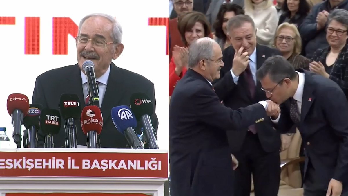 Yılmaz Büyükerşen'den Eskişehir'e veda: Özgür Özel elini öpüp teşekkür etti
