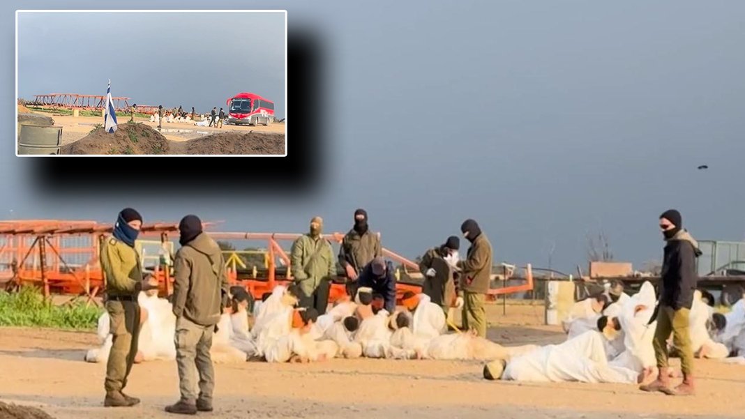 İsrail'in Filistinlilere zulmü bir kez daha belgelendi: Önce ellerini bağladılar sonra çıplak aradılar