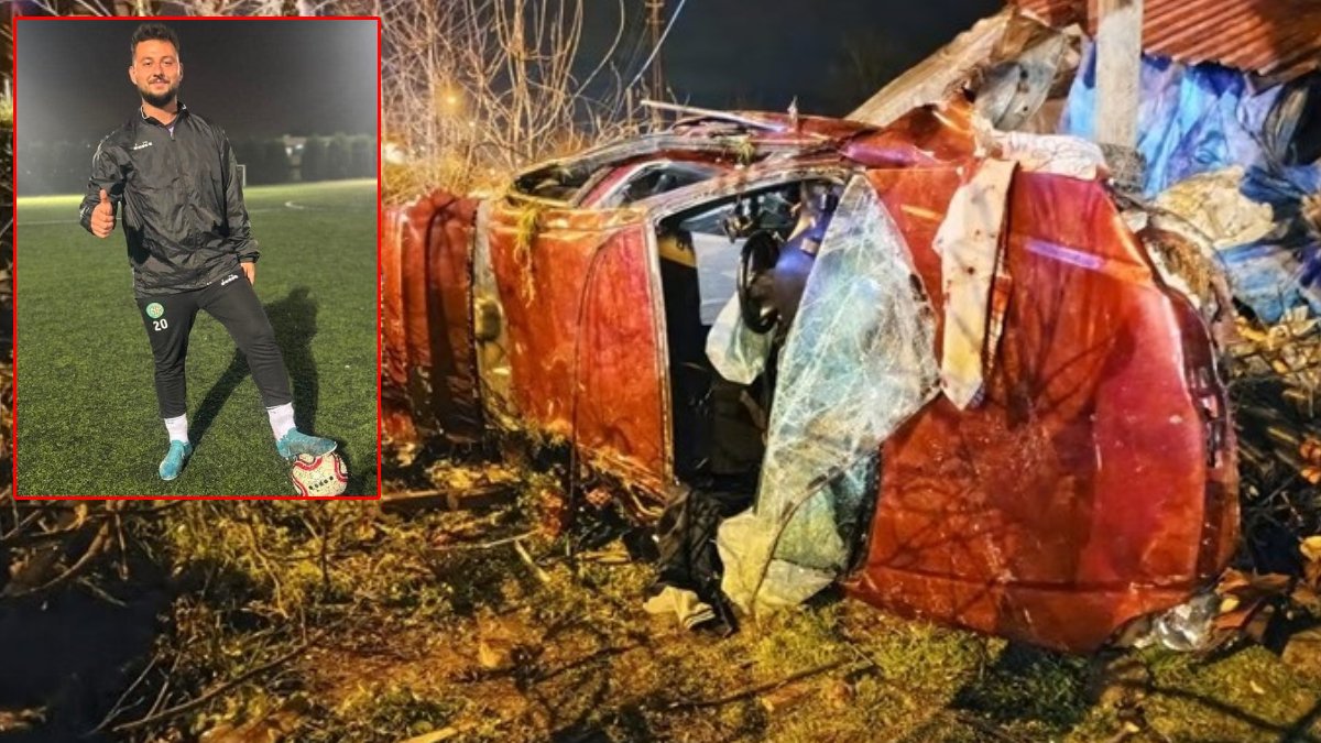 Otomobil evin bahçesine düştü: Futbolcu yaşamını yitirdi