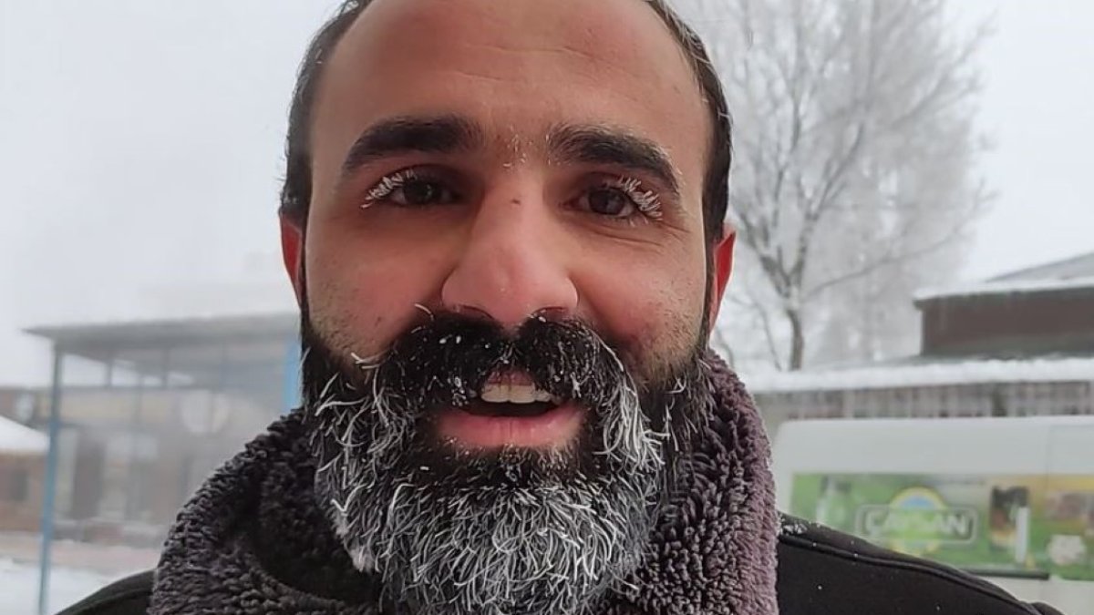 Görüntüler Yakutsk'dan değil Türkiye'den! Termometreler eksi 31,5 dereceyi gösterdi: Sakalları ve kirpikleri dondu