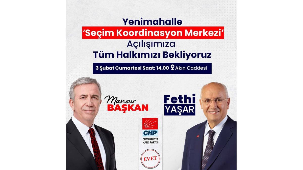 Yenimahalle Merkez Seçim Ofisi açılıyor