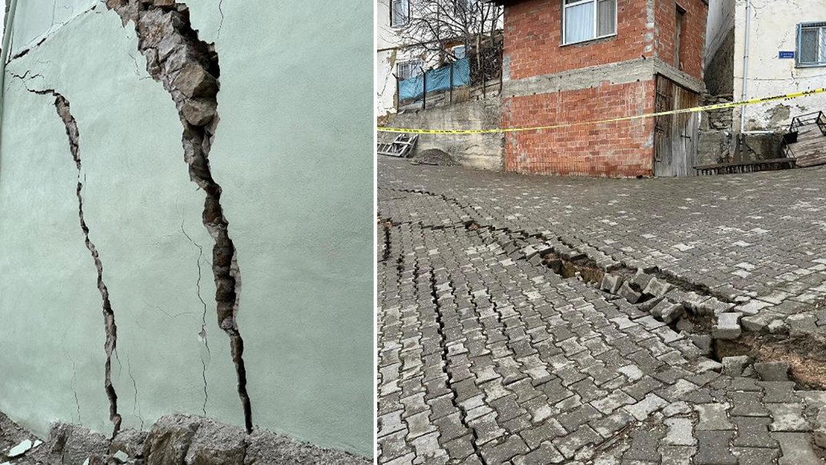 Tokat'ta heyelan paniği: Yollar ve binalarda yarıklar oluştu