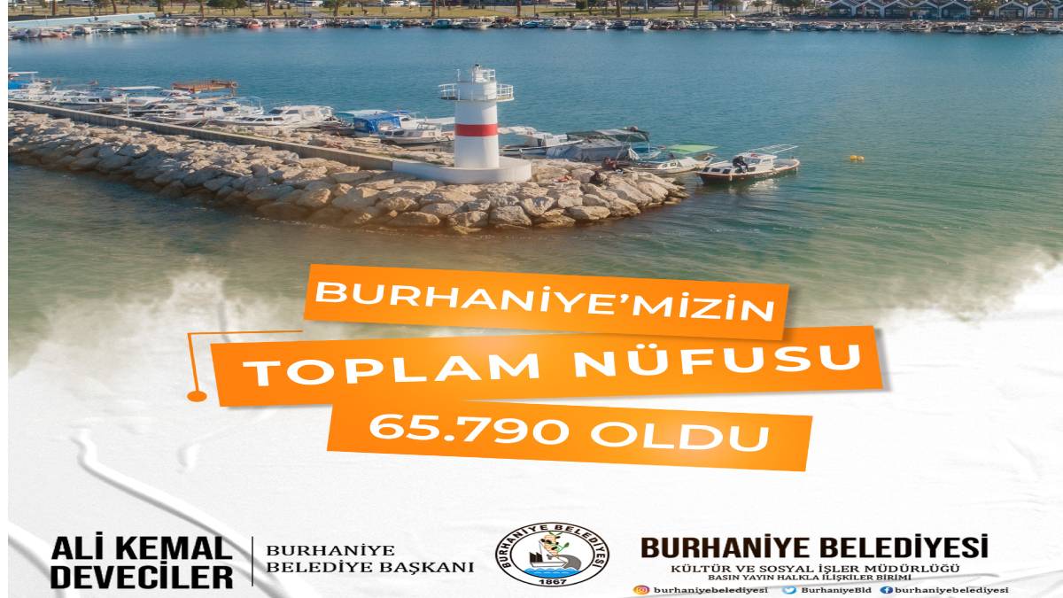 Burhaniyemizin yeni nüfusu 65.790