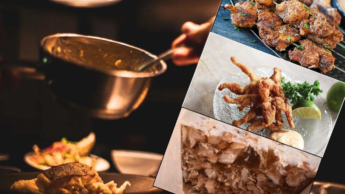 Dünyanın en tuhaf 15 yemeği: Kurbağa bacakları, Timsah şiş, Jöleli geyik burnu…