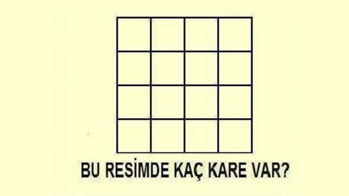 Bu resimde kaç adet kare var sadece zekiler çözüyor! 16 diyenler şimdiden yanıldı: Kimse tam sayıyı bulamıyor