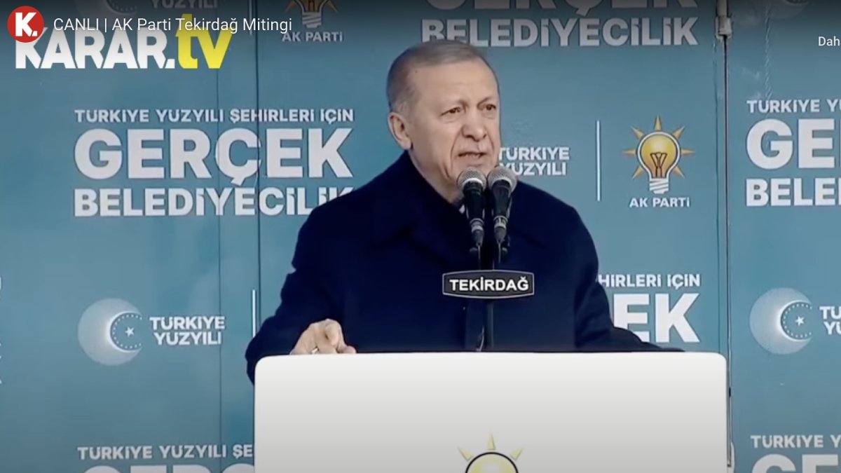 Erdoğan, Tekirdağ mitinginde muhalefeti hedef aldı: Kandil'den oy istediler