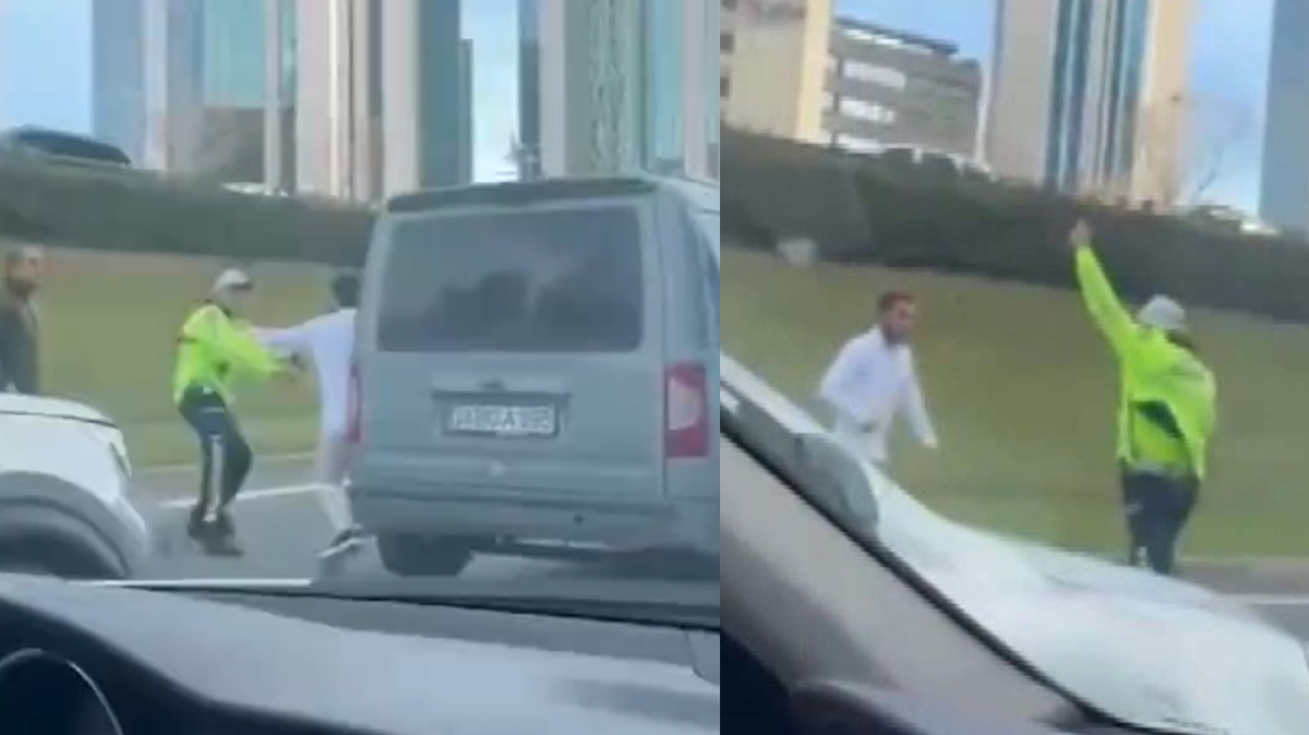Polisin üstüne yürüdü, ortalık karıştı!