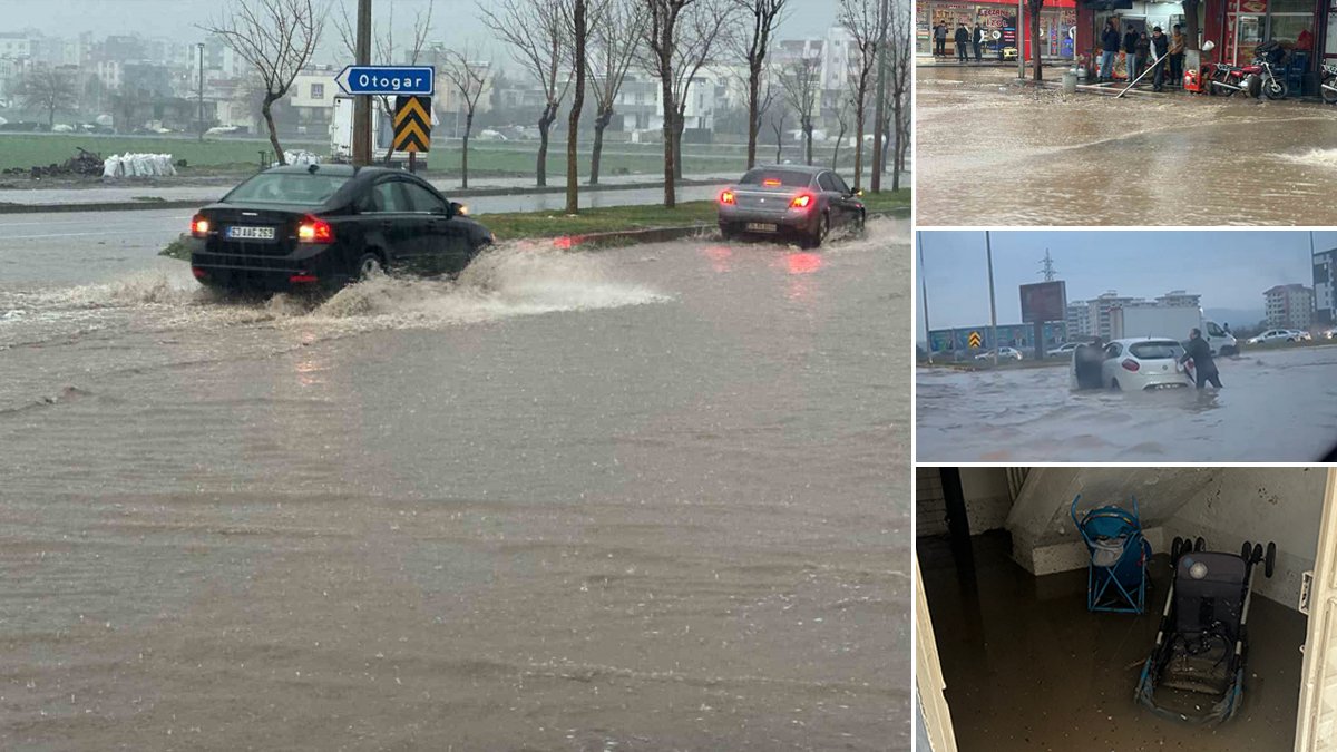 Şanlıurfa da sağanağa teslim! Caddeler göle döndü: İl genelinde tüm okullar tatil