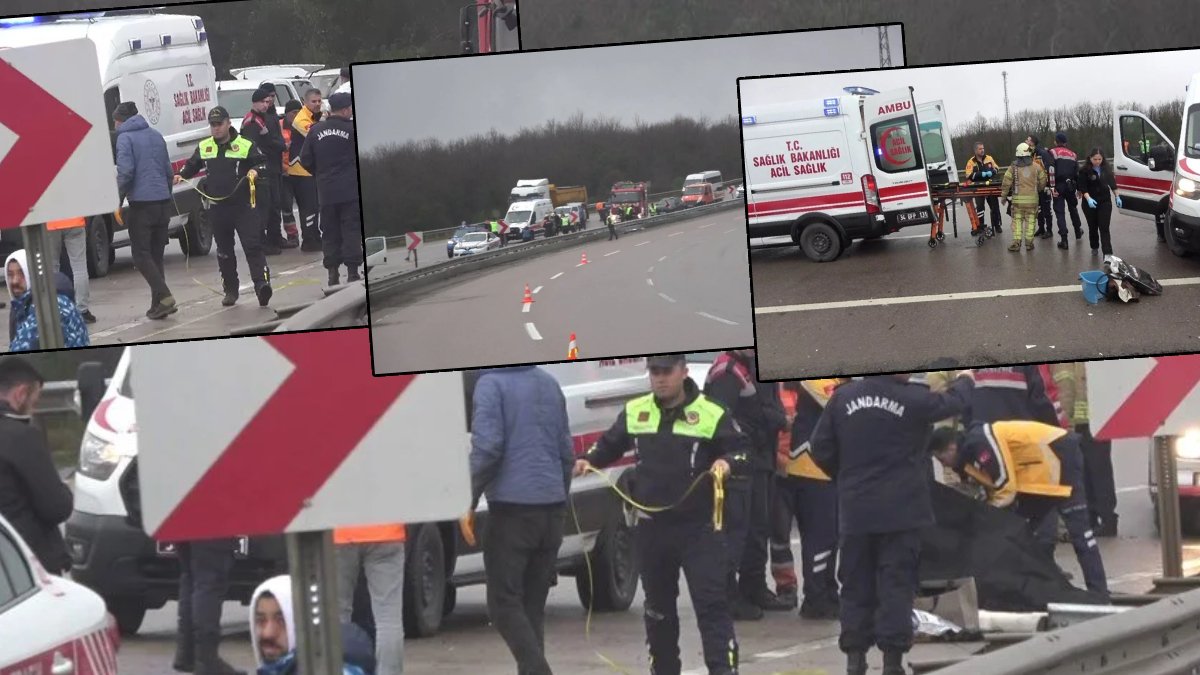 Şile Otoyolu’nda minibüs bariyerlere çarptı! 1 ölü, 6 yaralı