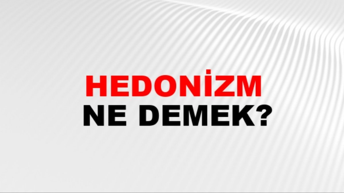 Hedonist Nedir?