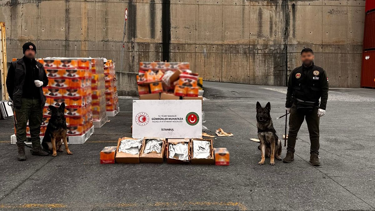 Ambarlı Limanı’nda 36 milyon liralık uyuşturucu ele geçirildi