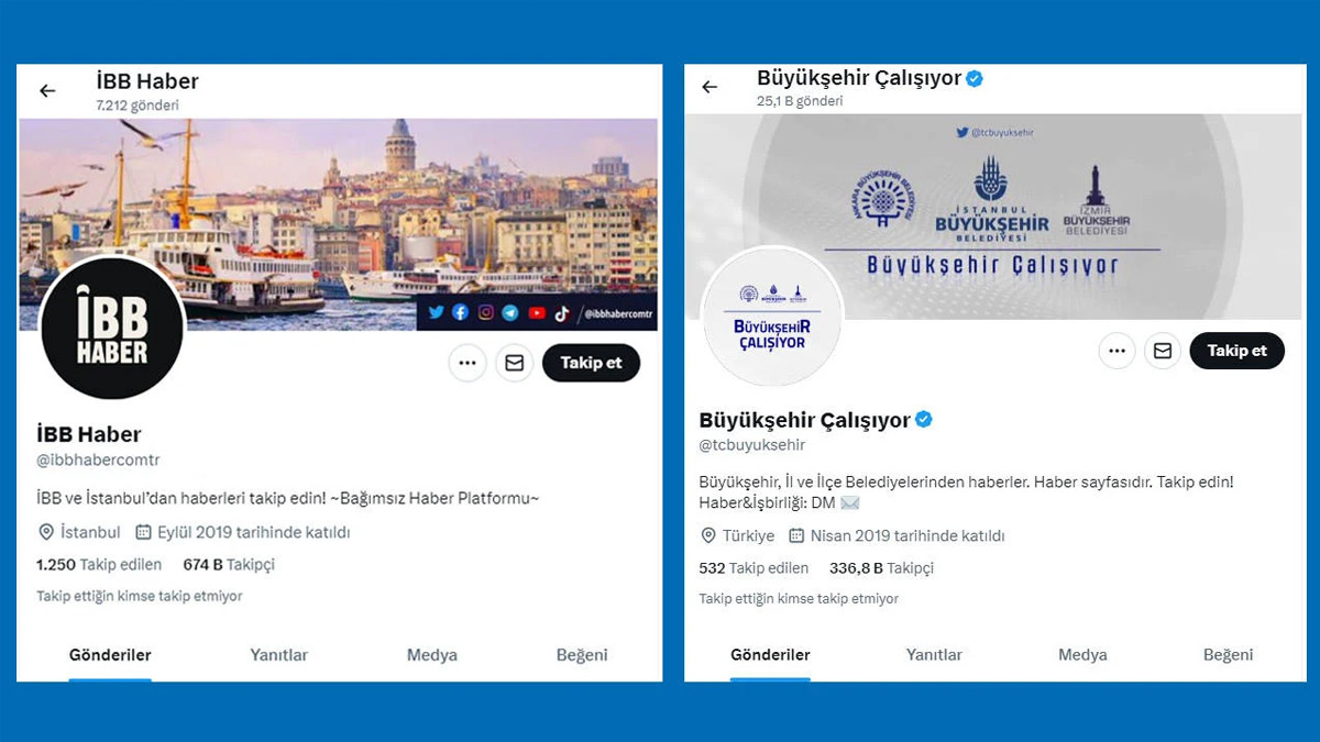 İBB haberleri yapan 2 hesaptan dikkat çeken paylaşımlar