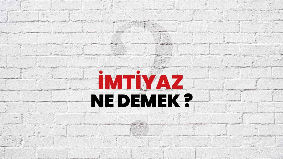 İmtiyaz Ne Demek