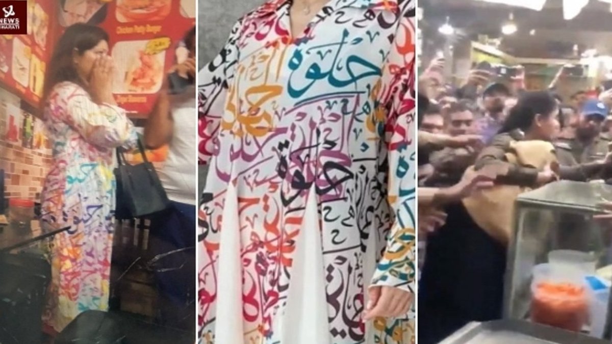 Elbisedeki Arapça 'helva' kaligrafisini ayet sandılar! Kadın yüzlerce kişinin linç girişiminden son anda kurtarıldı