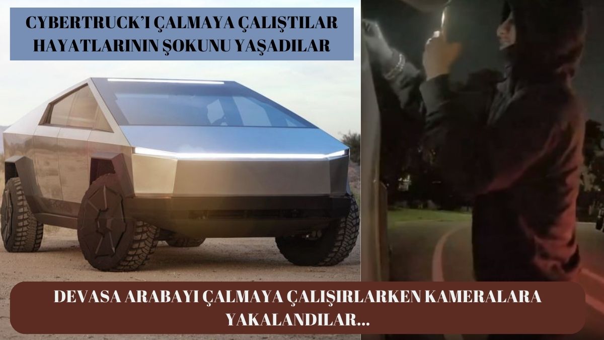 Tesla Cybertruck'ı çalmak isteyen hırsızlar hayatının şokunu yaşadı! Her yolu denediler camını dahi çizemediler: İşte o video