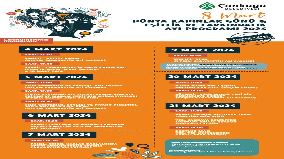 Çankaya'da "Eşitlik ve Farkındalık Ayı” etkinlikleri başlıyor
