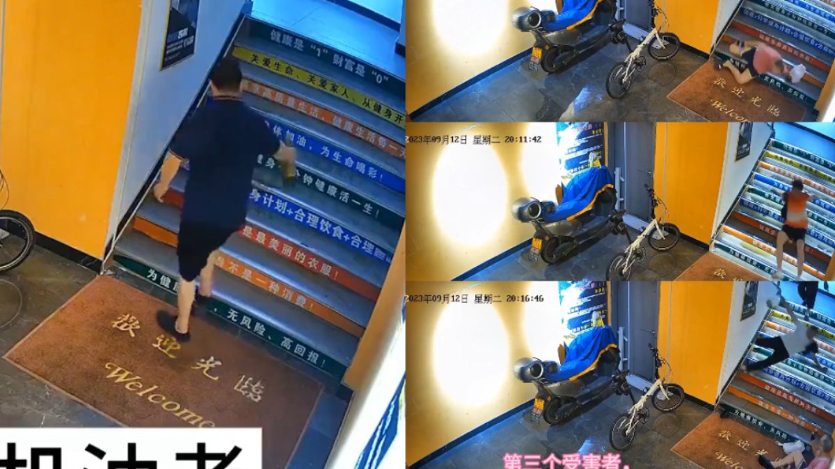 Merdivenlere motor yağı döktü! Gelen geçen patır patır düştü: O anlar kamerada