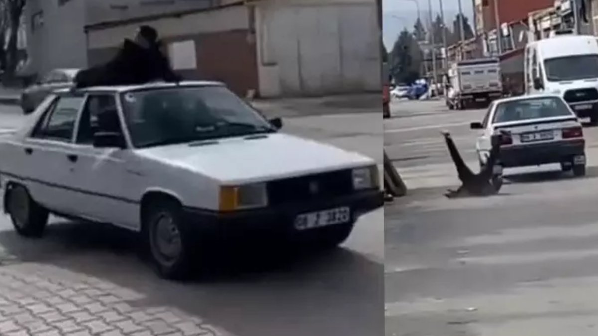 Çorumlu genç ölüme kafa tuttu! Otomobilin tavanındaki yolculuk kötü bitti