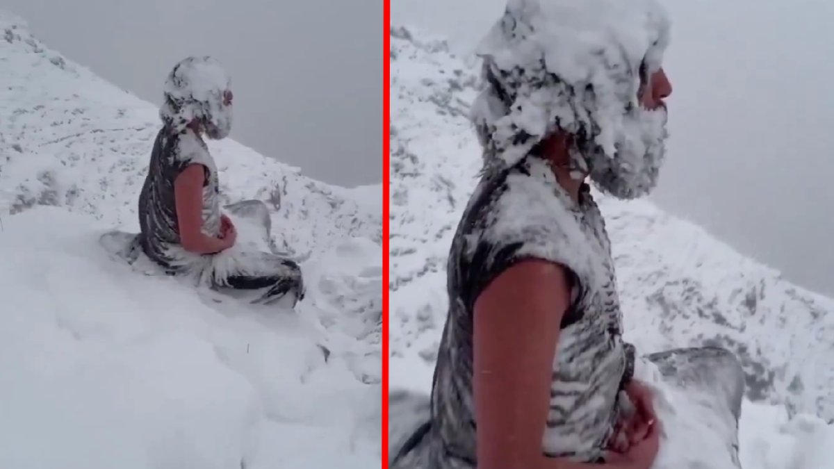 Bu videoyu izleyene kadar kimse meditasyon yaptım demesin! Eksi 20 derecede karlar altında meditasyon yaptı