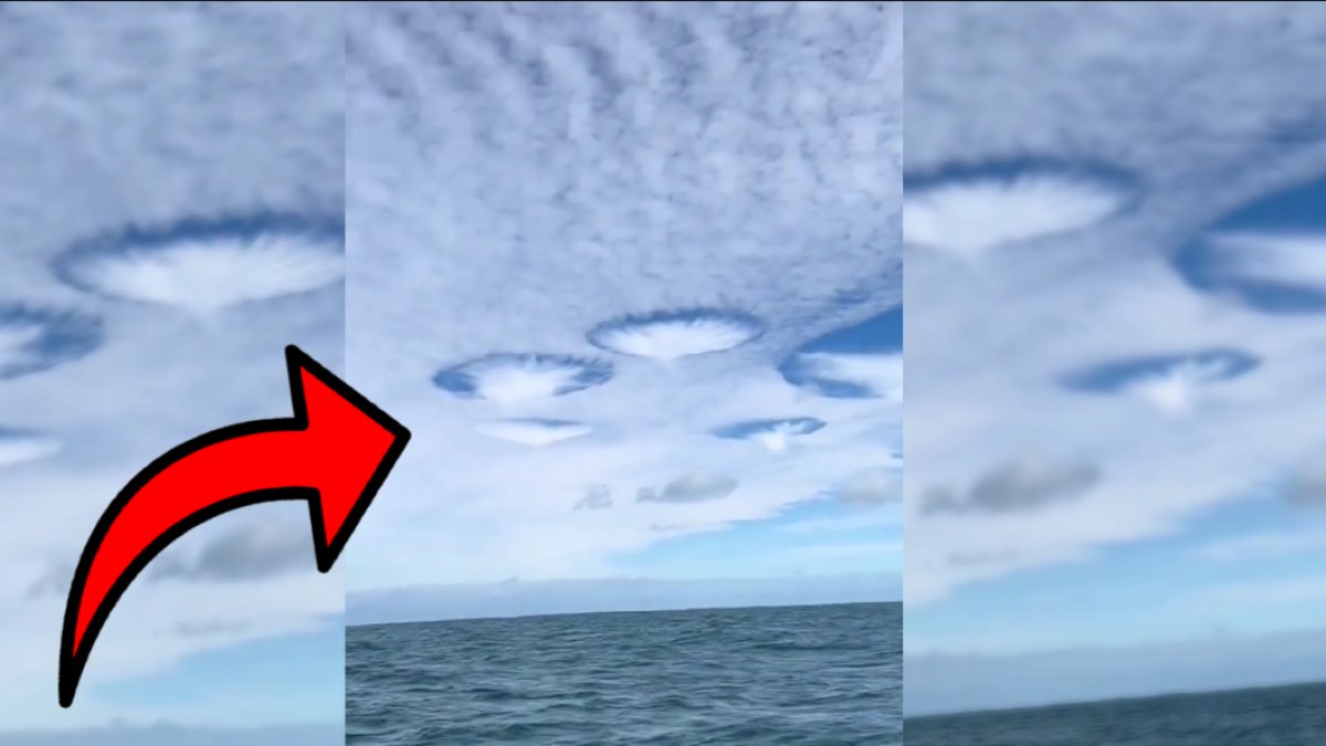 Kıyamet filmi değil gerçek! Gökyüzünde onlarca delik görenleri korkuttu! Balıkçı o anları kaydetti...