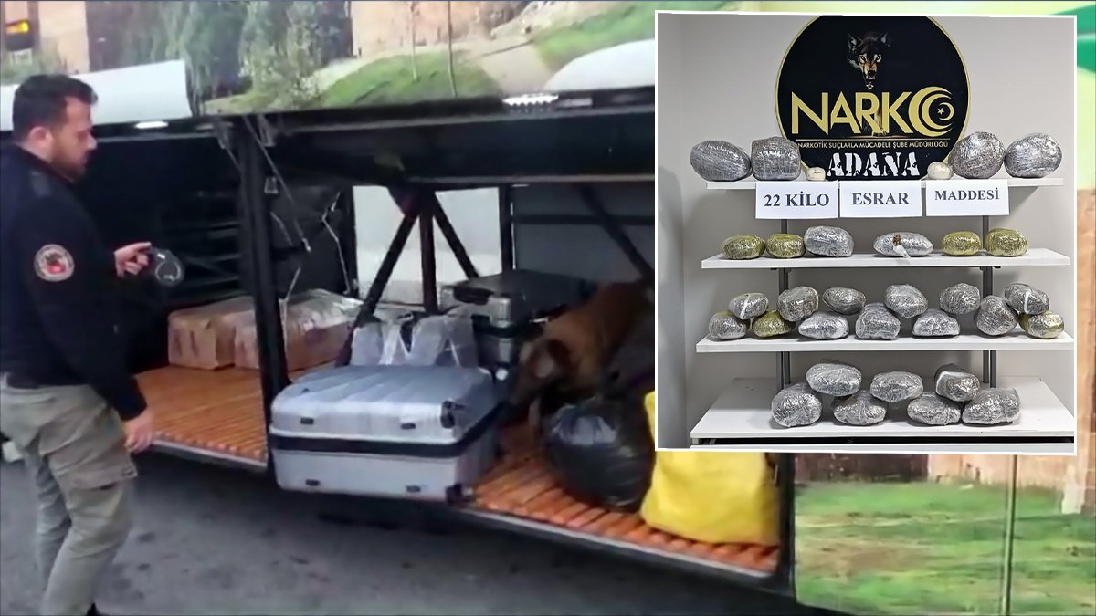 Yolcu otobüsünde ele geçirildi: Valizinden tam 22 kilo esrar çıktı!